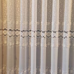 Perdea Brodata In cu Model Elegant 3 Randuri Crem