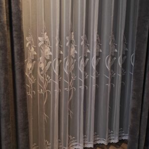 Perdea din Bambus cu Broderie Fină Albă 48085 L4.50m/H2.55m cu Rejansa Wave