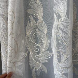 Perdea Vanessa cu Broderie Fina – Crem-Auriu 25PR140