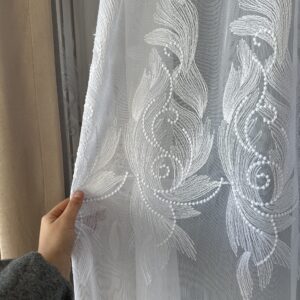 Perdea Vanessa cu Broderie Fina – Alb 25PR140