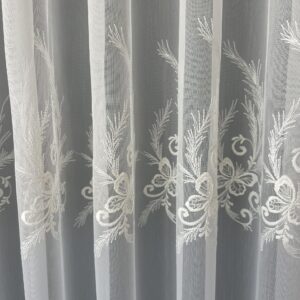 Perdea din Bambus Crem cu Broderie Luxury Butterfly 24784