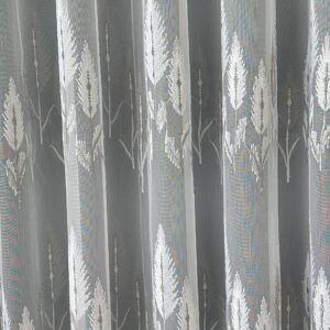 Perdea Bambus Brodat Model Copac Alb /Gri 25PR194