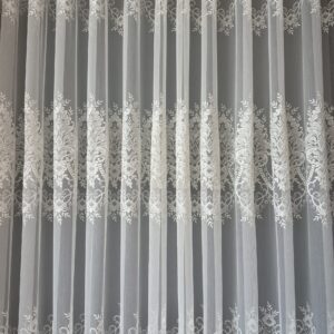 Perdea Aurora din Bambus  cu  Broderie  Fina Crem 25 pr080