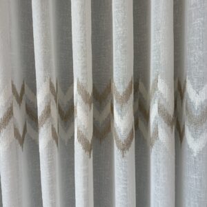 Perdea din In cu  Broderie  Eleganta Crem/Maro 12626