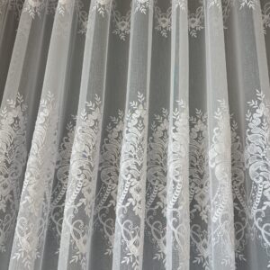 Perdea Evelina cu Broderie Tesuta Alb 25PR080