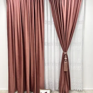 Draperie de Catifea Blackout 80% Rose L4.40m/H2.65m cu Capse