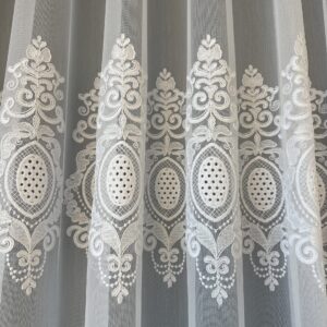 Perdea Reina cu Broderie Imperiala  Alb 25PR088