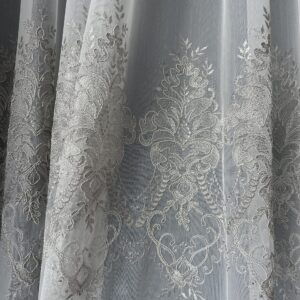 Perdea Evelina cu Broderie Tesuta Gri 25PR080