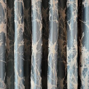 Draperie Elegantă Turcoaz cu Imprimeu Oglindă Spartă L5m/H2.60m cu Rejansa Wave