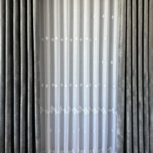 Perdea din In  cu Broderie Fina Alba 25PRO41