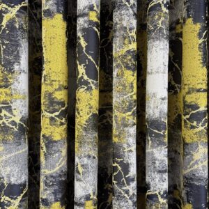 Draperie Elegantă Bella cu Textură Fină Bleumarin/Galben Muștar