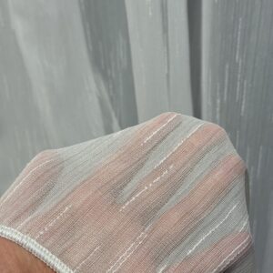 Perdea Sable Simplu cu Striatii Alb L5m/H2.60m cu Rejansa Wave