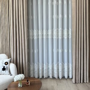 Perdea Valeria cu Broderie Clasica Crem 24311