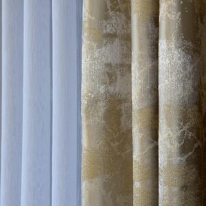 Draperie Elegantă Bella cu Textură Auriu-Bej