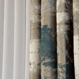 Draperie Elegantă Bella cu Textură Bej-Verde Inchis