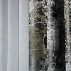 Draperie Elegantă Bella cu Textură Gri-Auriu