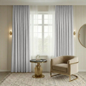 Draperie de Catifea Texturata Valencia Blackout 90% Gri Deschis