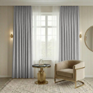 Draperie de Catifea Texturata Valencia Blackout 90% Gri