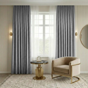 Draperie de Catifea Texturata Valencia Blackout 90% Gri Inchis