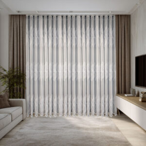 Perdea Ana cu Broderie Decorativa Alb