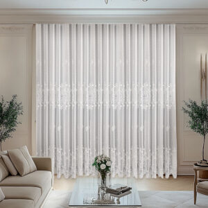 Perdea Fina Luisa cu Broderie Alb 24443