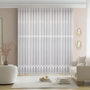 Perdea Luna cu Broderie Delux Alb 25PR131