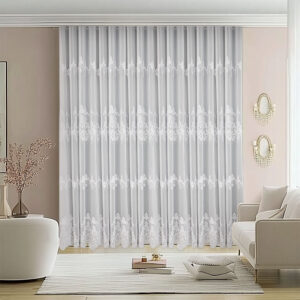 Perdea LYLY cu Broderie Fina Alb 25PRO32