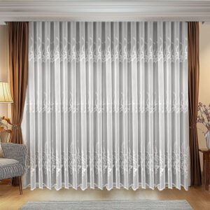 Perdea Casia cu Broderie Rafinata Alba