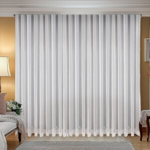 Perdea Omma cu Broderie Regala  Alb