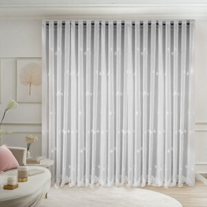 Perdea Eva cu Broderie Fina Alba 25PR320