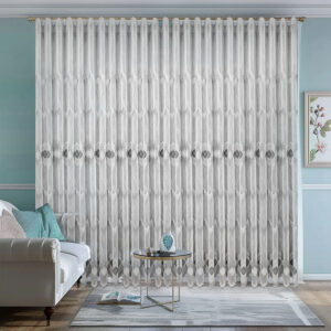 Perdea Luxury Sofia cu Broderie  Alb/Gri 12737