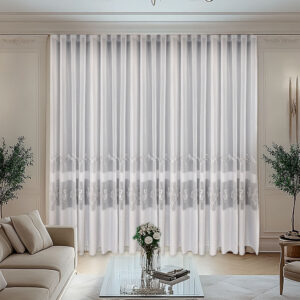 Perdea Premium Parashie cu Broderie Alba /Gri 24999