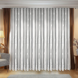 Perdea Lucia cu Broderie Deosebita Alba