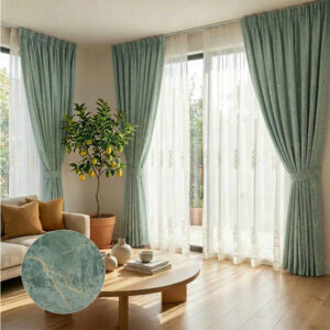 Draperie Cairo Luxury din Catifea cu Insertii   Blackout 80 % Verde Menta