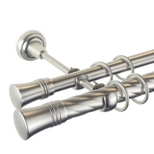 Capri Double – set galerie metalica dubla , teava Twister, Crom Mat 25/19 mm
