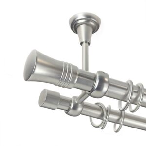 Capri – set galerie metalica dubla, prindere tavan, Crom Mat 25/19 mm