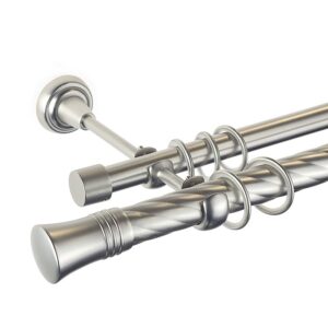 Capri – set galerie metalica dubla , teava Twister, Crom Mat 25/19 mm