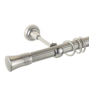 Capri – set galerie metalica simpla, teava striata Crom Mat  25 mm