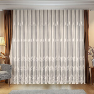 Perdea Jasmin cu Broderie Moderna Crem 25PR194