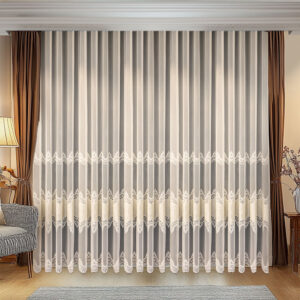 Perdea Adele cu Broderie si Catifea Crem 7194