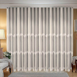 Perdea Elysa  cu Broderie Moderna  Crem 25PR104K