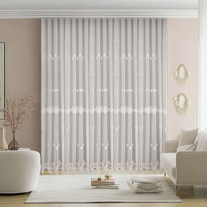 Perdea Arya cu Broderie Delux 25PR141 Crem