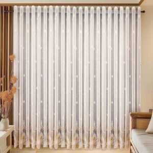 Perdea Anisia cu Broderie Decorativa Crem/Auriu 24419