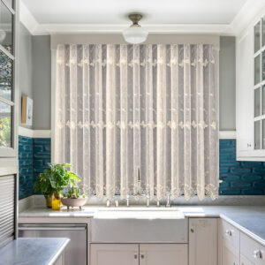 Perdea Brodata Bucatarie Lumière Crem/Auriu 25PR163