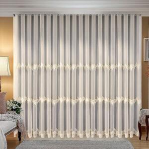 Perdea Elysa  cu Broderie Moderna  Crem /Auriu 25PR104K