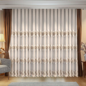 Perdea Carina cu Broderie Eleganta Crem/Maro 12710