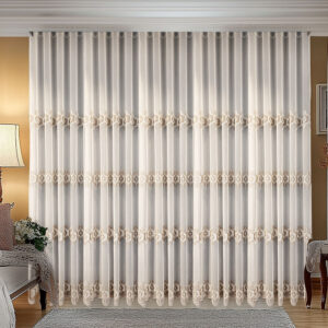 Perdea Bella  cu Broderie Delicata  Crem/Maro 12490