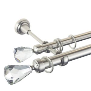 Crystal Cone Double- set galerie metalica dubla Crom Mat 25/19 mm