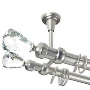 Crystal Cone Double- set galerie metalica dubla, prindere tavan,Crom Mat 25/19 mm