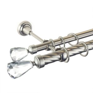 Crystal Cone Double – set galerie metalica dubla, teava Twister, Crom Mat 25/19 mm